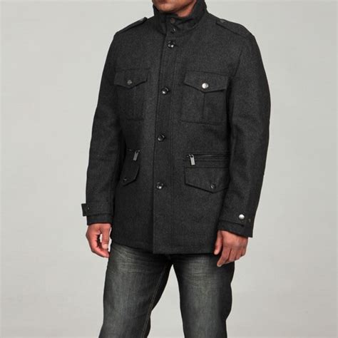 michael kors men's wool blend field coat|MICHAEL KORS Black Wool Blend Field coat Jacket Men's Sz XL.